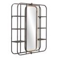 Gfancy Fixtures 33.1 x 27.6 x 5.9 in. Industrial Gray Shelf with Gold Mirror GF3657742